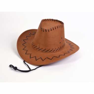 Bruine leren kinder cowboyhoed