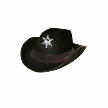 Hoed sheriff zwart volwassenen