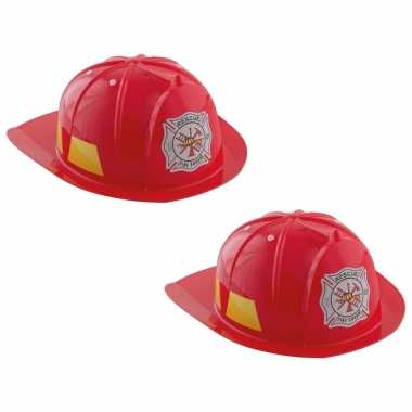 Set stuks rode brandweerhelmen verkleed accessoire kinderen
