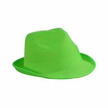 Trilby feesthoed lime volwassenen