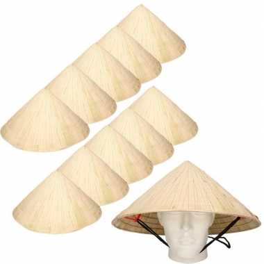 X chinese stro hoeden / chinees hoedje kinband