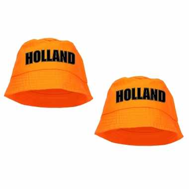 X stuks holland supporter visserspetje / zonnehoedje oranje koningsdag ek / wk fans