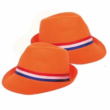 X stuks oranje tribly hoed