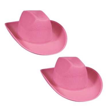 X stuks roze vilten cowboyhoed volwassenen