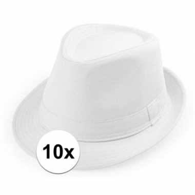 X wit trilby verkleed hoedjes volwassenen 10114685