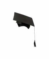 Afstudeer hoed geslaagd zwart kwast volwassenen