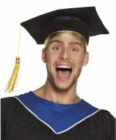 Afstudeer hoed geslaagd zwart volwassenen