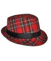 Al capone hoed schotse ruit rood