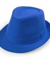 Blauw trilby verkleed hoedje volwassenen