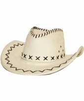 Cowboyhoed ecru suede look