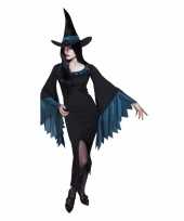 Dames heksen kostuum zwart blauw