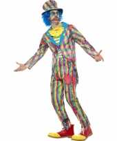 Gestreept horror clowns kostuum mannen