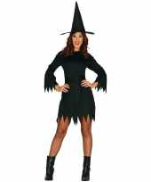 Halloween zwart heksen kostuum budget dames