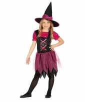 Halloween zwart roze heksen kostuum meisjes