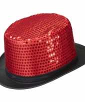 Rode hoge hoed pailletten