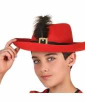 Rode musketier verkleed hoed kinderen