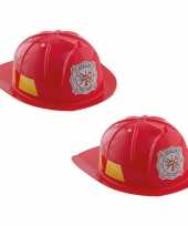 Set stuks rode brandweerhelmen verkleed accessoire kinderen 10228415
