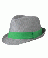 St patricks day hoedje grijs groene hoedenband