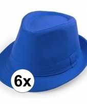 X blauw trilby verkleed hoedjes volwassenen