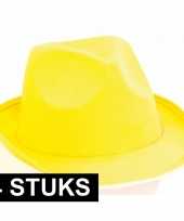 X gele trilby verkleed hoedjes volwassenen 10139909