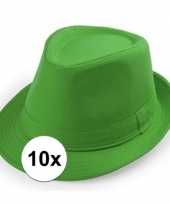X groen trilby verkleed hoedjes volwassenen 10114688
