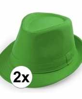 X groen trilby verkleed hoedjes volwassenen 10114697