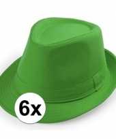 X groen trilby verkleed hoedjes volwassenen