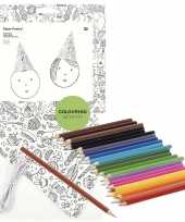 X knutsel papieren feesthoedjes om te kleuren incl potloden