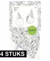 X knutsel papieren feesthoedjes om te kleuren kinderen 10158162