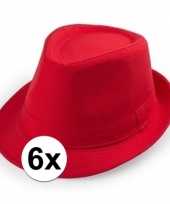 X rood trilby verkleed hoedjes volwassenen
