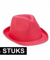 X roze trilby verkleed hoedjes volwassenen 10139907