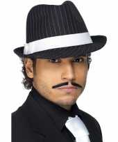 X stuks gangsterhoed zwart wit gestreept
