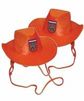 X stuks oranje cowboyhoed volwassenen 10279792