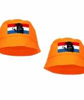 X stuks oranje supporter koningsdag vissershoedje nederlandse vlag leeuw ek wk fans 10287324