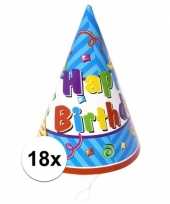 X stuks papieren feesthoedjes happy birthday 10132711