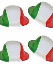 X stuks plastic bolhoed italiaanse vlag kleuren 10306516