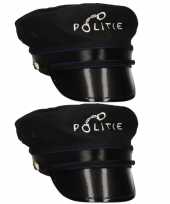 X stuks politie carnaval verkleed pet volwassenen