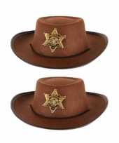 X stuks stoere bruine cowboy hoed kinderen