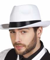 X stuks witte maffia gangster verkleed hoed volwassenen