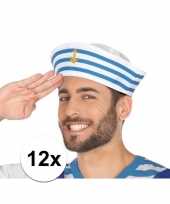 X wit blauw matrozen verkleed hoedjes volwassenen 10133126