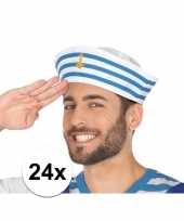 X wit blauw matrozen verkleed hoedjes volwassenen 10133127
