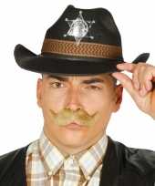 Zwarte cowboyhoed sheriff badge volwassenen